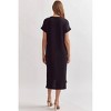Women's Ribbed Short Sleeve Midi Dress - entro - 3 of 4
