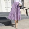 EXLURA Womens High Waist Polka Dot Pleated Skirt Midi Swing Skirt with Pockets - 2 of 4