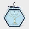 14K Gold Dipped Cubic Zirconia Duo Initial Multi-Strand Necklace - A New Day™ Gold - 3 of 4