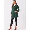 Allegra K Women's Stand Collar Slant Pockets Winter Belted Long Overcoat - 2 of 4