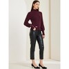 Allegra K Women's High Neck Long Sleeve Ribbed Stretch Winter Pullover Knit Sweater Top - 3 of 4