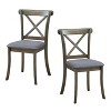 CAVINAS Cross-Back Dining Chairs Set of 2, Fabric Upholstered Kitchen Side Chairs with Rubber Wood Frame - 2 of 4