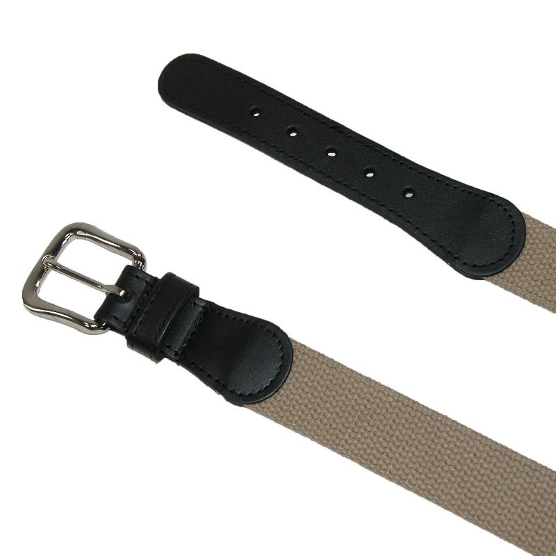 Boston Leather Men's Big & Tall Cotton Web Belt with Leather Tabs, 2 of 3