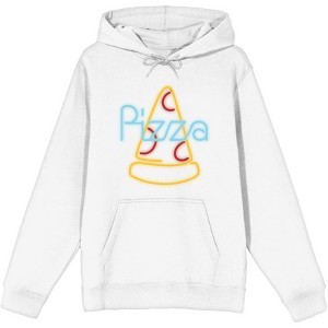 My Pizza Day Neon Pepperoni Pizza Slice Long Sleeve Adult Hooded Sweatshirt - 1 of 2