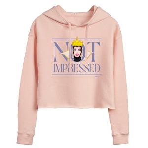 Women's - Disney Villains - Not Impressed Cropped Graphic Hoodie - 1 of 3
