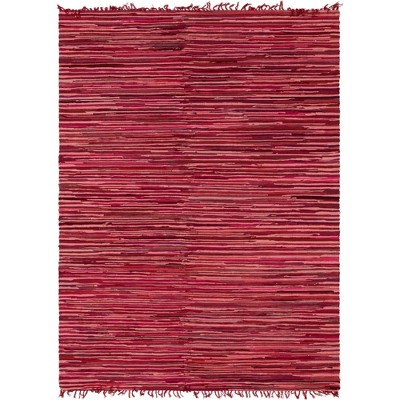 Handwoven Chindi Stripe Red 9'x12' Cotton Area Rug