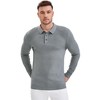 INSPIRE CHIC Men's Long Sleeve Solid Color Pullover Business Knitted Polo Shirt - 4 of 4