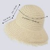 Anna-Kaci Women's Woven Bucket Hat with Soft Frayed Brim and Lightweight Straw Texture - 4 of 4