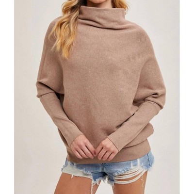Women's Slouch Neck Dolman Pullover Sweater - BluIvy