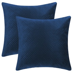 Unique Bargains Decorative Soft Velvet Knitted Square Invisible Zipper Throw Pillow Covers 2 Pcs - 1 of 4