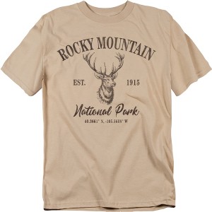 Rocky Mountain National Park Elk Icon Adult T-Shirt Sand - 1 of 4
