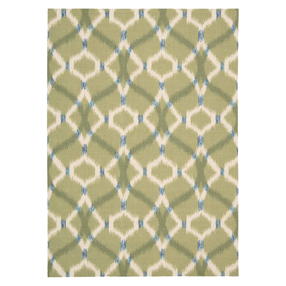 UPC 099446211064 Waverly Ikat Lattice Indoor/Outdoor Rug Green (2