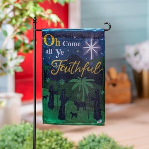 Evergreen Newborn King Reversible Lustre Garden Flag 12 x 18 Inches Indoor Outdoor Decor - 1 of 4