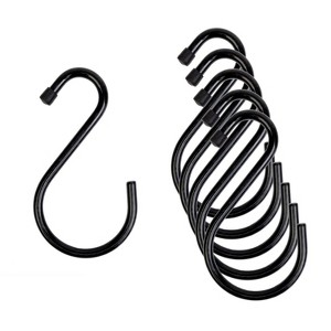 LunaLulinlk Premium Steel Large Hooks with Rubber Gripped Finish, 6 Pack - 1 of 4
