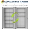 71" Tall Metal Storage Cabinet with Locking Doors | 4 Adjustable Shelves & Leveling Feet | for Pantry, Garage, Bedroom, Office, Craft Room, White - 3 of 4