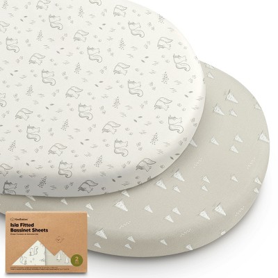Image of KeaBabies Bassinet Sheet for Baby Girls, Boys, 2-Pack Isla Fitted Bassinet Sheets, Bassinet Mattress Sheets (Pine Grove)
