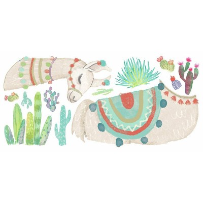 Watercolor Llama Peel and Stick Giant Wall Decal