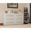 Jojoka Modern 8 Drawer Rattan Chest of Drawers, Large Wooden Dresser for Bedroom Entryway Living Room Closet Storage Organizer - 3 of 4