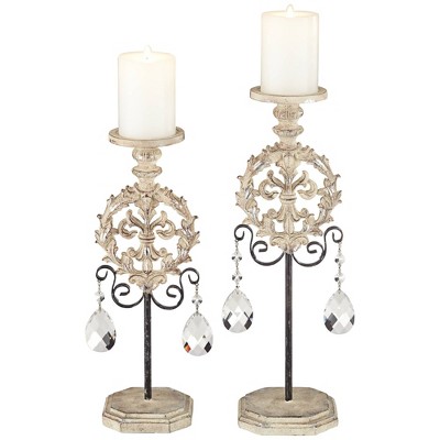 pillar candle holder set of 2