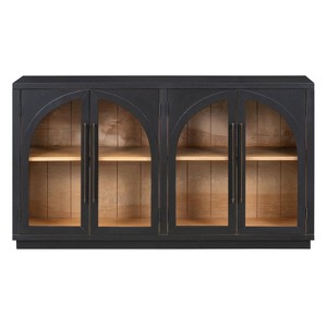 TIRAMISUBEST Arched Buffet Cabinet with Glass Doors & Magnetic Locks - 1 of 4