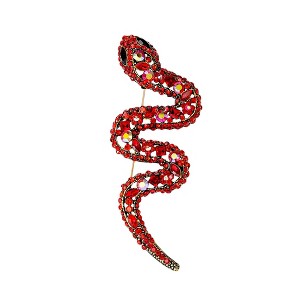 Anna-Kaci Crystal Rhinestone Snake Brooch Necklace for Halloween and Cosplay - 1 of 4