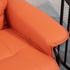 Faux Leather Manual Swivel Recliner Chair with Footrest, 145¡ã Recline and Wrapped Wood Base - 2 of 4