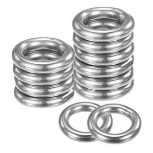 Unique Bargains Dream Catcher Stainless Steel Macrame Wreath Floral Round Metal O Rings 12 PCS - 1 of 4