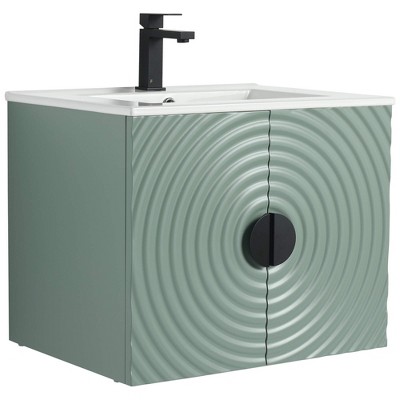 Pellabay Modern Bathroom Vanity with Fluted Circular Doors - Sink Included