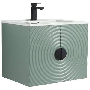 Pellabay Modern Bathroom Vanity with Fluted Circular Doors - Sink Included - 1 of 4