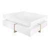 Modern High Gloss Coffee Table With 4 Drawers, Multi-Storage Square Cocktail Tea Table,Center Table,abstract,white,31.5in,2.63ft - image 3 of 4