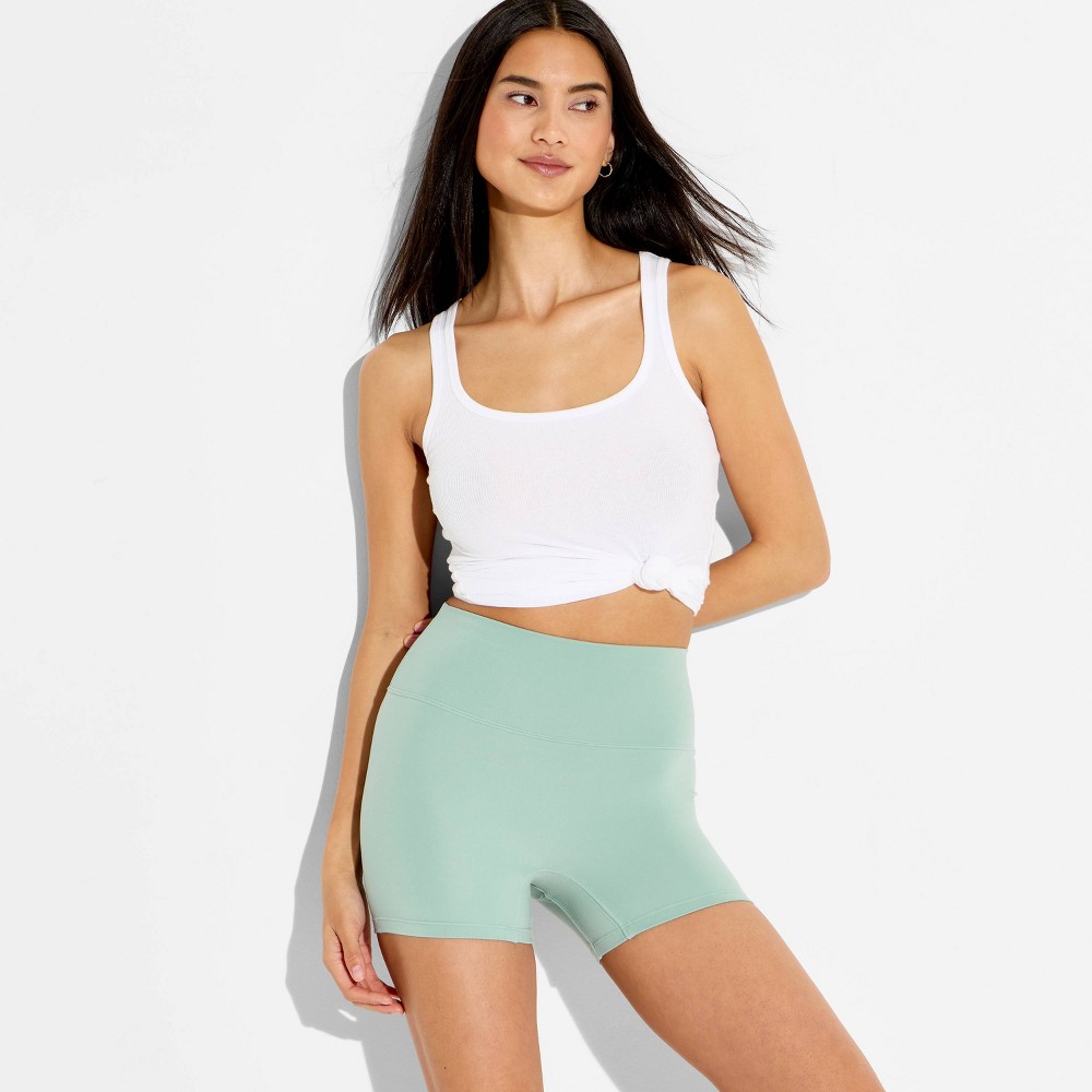 Women's High-Rise ButterBliss Bike Shorts - Wild Fable™ Slate Blue S
