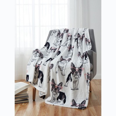 French orders bulldog throw blanket