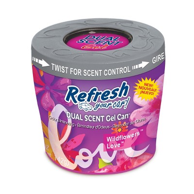 Refresh Your Car 5oz Wildflowers/Love Duel Scent Gel Can