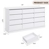 12 Drawer Dressers,Chest of Drawers with Deep Drawers,Large Double Dresser for Closet with Wide Top,Tall Wooden Dresser for Living Room, Bedroom - 2 of 4
