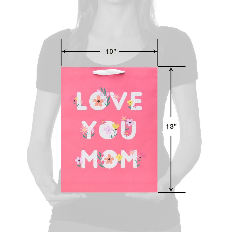 Mother&#39;s Day &#39;Love You Mom&#39; Large Gift Bag Pink, 5 of 6