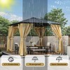 VYNXARIA 10*10 Outdoor Gazebo with Polycarbonate Roof, Patio Gazebo with Aluminum Frame,Mosquito Netting and Privacy Screens for Shade and Rain,Beige - 4 of 4