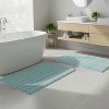 Knightsbridge Stylish And Comfortable Traditional Linear Design 2 PC Cotton Bath Rug Set 20"x30" & 24"x40" Ivory - 2 of 4