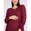 Women's Long Sleeve Empire Waist Keyhole Woven Blouse | Motherhood Maternity - 3 of 3