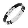 Steeltime Men's rubber bracelet with cable wire and cross design - 2 of 4