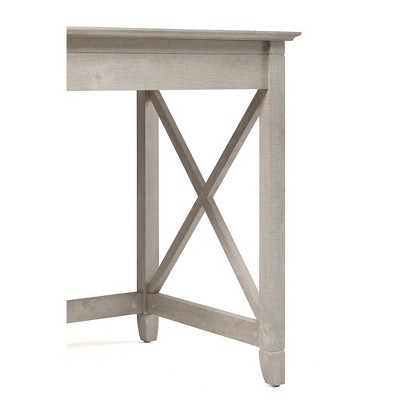 60-Inch Washed Gray Wood L-Shaped Corner Desk