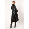 Petal and Pup Womens Antonella Faux Leather Trench Coat - Black M - 4 of 4