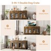 71" Large Dog Crate for 2 Dogs, Wooden Double Dog Crate with 3 Drawers - 4 of 4