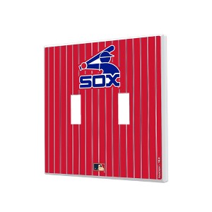 MLB Cooperstown Central Teams Pinstripe Hidden-Screw Light Switch Plate for Double Toggle - 1 of 4