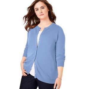Woman Within Perfect Long-Sleeve Cardigan - 1 of 4