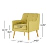 Fabric Mid-Century Armchair with Tufted Back and Extra Padded Cushion - 3 of 4