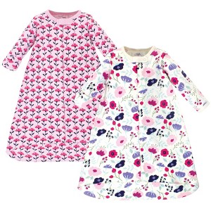 Touched by Nature Baby Girls Organic Cotton Long-Sleeve Wearable Sleeping Bag, Sack, Blanket, Pink Botanical - 1 of 3
