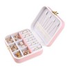Unique Bargains Travel Small Portable PU Leather Jewelry Organizer Case Storage - 3 of 4