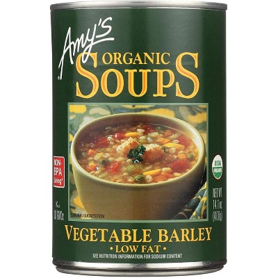 Amy's Organic Soup Low Fat Vegetable Barley 14.1 fl oz, Pack of 4