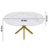 Angel Sar Extendable Round Dining Table with X-Base, Marble Finish Expandable Table for 4-6 People, Carbon Steel Frame for Kitchen & Small Spaces - 4 of 4