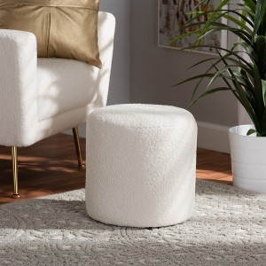 Baxton Studio Tori Modern and Contemporary Ivory Boucle Upholstered Ottoman - 1 of 4